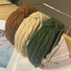 Herbst Winter Strick Twist Turban Stirnband Drucke Stretch Haarbänder Sport Stirnbänder Yoga Headwrap Bandana Frauen Mädchen Haarschmuck