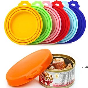 6 colori silicone cibo per animali domestici coperchi sigillati lattine misura universale misura 3 dimensioni standard cibo può coperchio LLD11946