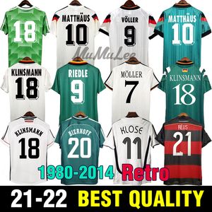Retro Soccer Jerseys Tyskland Classic Vintage Muller Klinsmann Deutschland Fooball tröjor