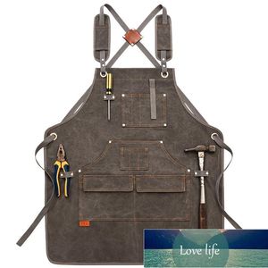 BBQ Canvas Apron Bib Chef Kitchen Apron for Women Men Painter Barista Bartender Pockets home barber Cafe Restaurant Tool Aprons Factory price expert design Quality