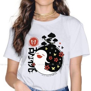 Camiseta para mujer Hu Tao Ghost Chibi Tshirt para mujeres Genshin Impact Game Tops Linda Lady T Shirt 4xl Impresión suave de gran tamaño