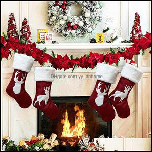 Christmas Decorations Festive & Party Supplies Home Garden Large Elk Stockings Gift Bags Xmas Tree Ornaments Socks Fireplace Hang Pendant Fo