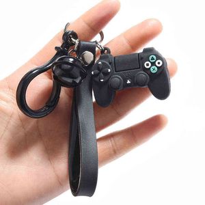 5 Videospelhandtag Keychain Simulering Joystick Modell Nyckelring Ring Hängsmycke Män Kvinnor Par Key Holder Trinket Gift H1126