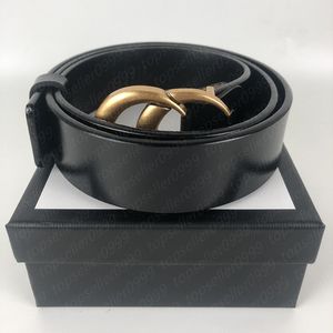 Designer Women's belt 10 styles Men's Fashion Luxury wide 3.8cm big buckle bronze and black belts with box