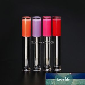 Paketleme Şişeleri 5 ML Boş Lipgloss Tüpleri Yuvarlak Pembe Mor Turuncu Beyaz Temizle Dudak Parlatıcısı Kapları Kozmetik Değnek