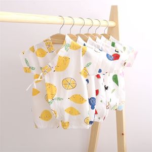 Lato Baby Girl Chłopcy Odzież Pajacyki Kombinezon Krótki Rękaw Słodkie Miękkie Born Infant Kimono Playwear Odzież 211101