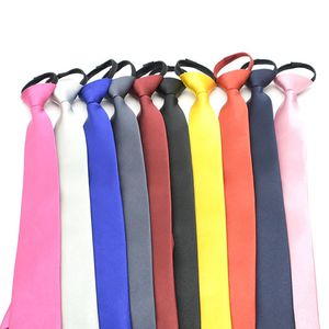 5 * 45cm Solid Färg Zipper Neck Ties För Män Business Hotel Bank Office Suit Kläder Necktie Party Decor Fashion Tillbehör