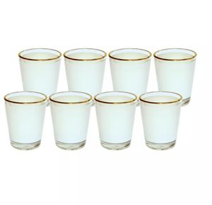 Szybki 1.5OZ Sublimacja Szklane kieliszki do wina Frosted Clear White Blank Cocktail Cup Transferów ciepła Kubki do picia 144 sztuk na karton Ocean Fracht