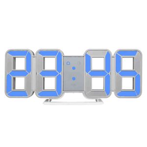 FanJu Digital Clock 3D LED Alarm Large Number Time Temperature Meter Electronic Backtlight Wall Table Desk Clock Home Decor 211112