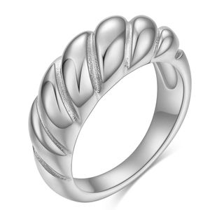Nuevo diseño simple de diseño simple y mujer anillo de acero inoxidable anillos de banda de dedo fundido de lujo tamaño 6/7/8/9/10/11/12
