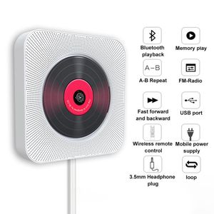 Taşınabilir Bluetooth CD Çalar Duvar Monte Edilebilir Ev Ses Boombox Uzaktan Kumanda ile HIFI Hoparlörler Tam Bant FM Radyo USB MP3