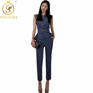 Pantalone da lavoro alla moda, completo da 3 pezzi, per donna, top a righe, pantaloni da ufficio, completo da donna 210520