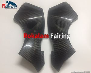 2 x Kohlefaser-Einlass-Armaturenbrett-Verkleidungen für Kawasaki Ninja ZX6R 2005 2006 ZX-6R, obere vordere Armaturenbrett-Lufteinlass-Abdeckung