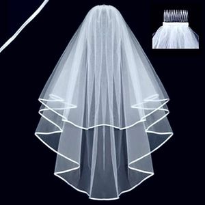 two layers tulle short bridal veils sale wedding accessory for wedding dresses