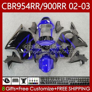 Голубые черные обтекатели для Honda CBR954 CBR900 RR CBR 900 954 RR CC CBR954RR 02 03 CCR954RR 02 03 CULEWORK 61NO.93 CBR 954RR 900RR 900CC 2002 2003 CBR954-RR CBR900RR 02-03 OEM Body