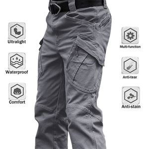 6xl cidade militar calças táticas elástico swat combate calças de exército muitos bolsos à prova d 'água desgaste resistente casual carga calças homens 211123
