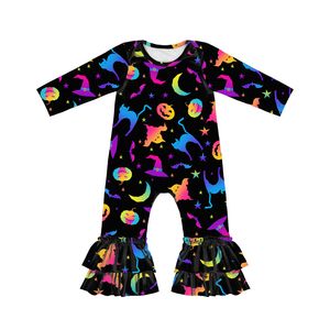 Halloween Jumpsuits colours Pattern Long Sleeve Jumpsuit Children's Tight Jumpsuit Climbing Suit