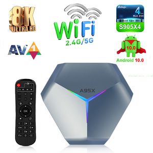 A95X F4 Amlogic S905x4 RGB Android 11 Set Box مربع 4K HD YouTube 4GB RAM 32GB 64GB ROM Smart TV Box WiFi 2G 16G