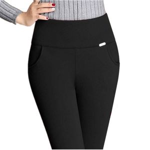 LPOWSS Sexy Women Plus Size Alta Cintura Leggings Elastic Small-Leg Lápis Calças Slim Coreano Stretch Calças S-XXXXL 211215