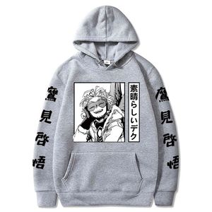 2020 Mäns Hoodie Sweatshirt Anime Min Hero Academia Hawks Harajuku Kläder Streetwear Sweatshirt Hoodie Y0319