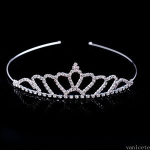 Party Favor Shiny Crystal Bridal Tiara Party Pageant Silver Plated Crown Headband Wedding Tiaras Accessories T2I52518