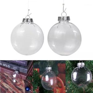 Julkula träd hängande klart glas pvc baubles bröllop dekoration år fyllbara semester leveranser iriserande xmas bollar