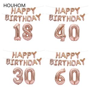 New Years Old Birthday Balloon Letter Number Inflatable Baloon Birthday Party Decoration Adult Happy Birthday Ballon Y0622