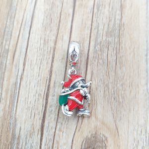 925 Sterling Silver Beads Gift Bag Ciondola Charm Charms in smalto verde rosso Adatto a bracciali gioielli stile Pandora europeo Collana 797501ENMX AnnaJewel