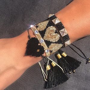 Go2Boho Miyuki Bilezik Boncuk Tasarım Mücevherat El Yapımı Meksika Kalp Pulseras Arkadaşlar Takı Rhinestone Bilezikler Bütün