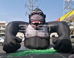5m alto meio comprimento gigante gigante gorila inflável para decoração ao ar livre desenhos animados rei kong kong halloween monstro parque salvamento casa decoração animal design