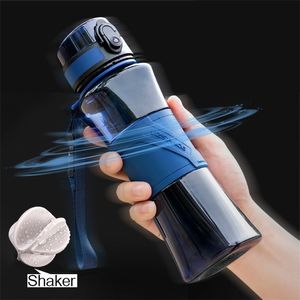 Su Şişesi Protein Shaker Yaratıcı 6 Renkler Spor Kampı Tur Gym Içki 350/500 ml Taşınabilir Plastik Drinkware BPA Ücretsiz 211122