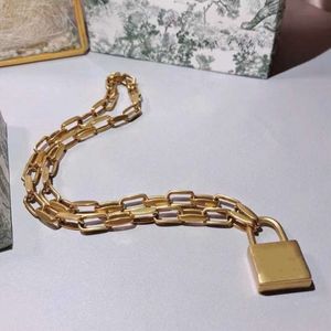 2021 Luxury Designer Jewelry statement necklace bracelet set women men christmas gift brass snap jewellery mens womens charm steampunk Lock head locket necklaces
