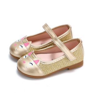 Nette Katze Baby Schuhe Mädchen Prinzessin Pailletten Kleinkind Schuhe Herbst PU Leder Niedrigen Ferse Student Tanz Schuhe Für Mädchen Kinder 210713