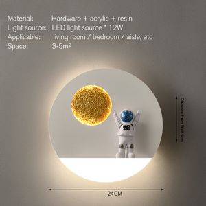 wall lamp modern minimalist creative moon astronaut bedroom bedside lamp