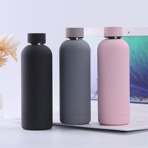 Style Vacuum Flask Stainless Steel Portable Thermos Teacup Water Bottle Big Belly Cup Drink Bottle Outdoor Sports Mug 211013