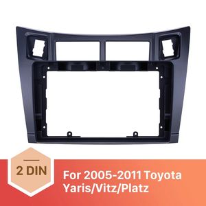 I Dash Fascia Panel Bezel Trim Kit Cover Trim 9 tum för 2005 2006 2007 2008 2009-2011 Toyota Yaris / Vitz / Platz OEM stil