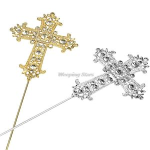 Другие праздничные поставки для вечеринок Crystal Cross Topper для крещения