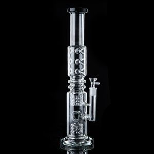 5 mm dicke Wasserpfeifen, große Glasbongs, gerades Rohr, Donut-Perc, N-Löcher, Perkolator-Wasserpfeifen, 14,5 mm Innengelenk mit Schüssel WP2191