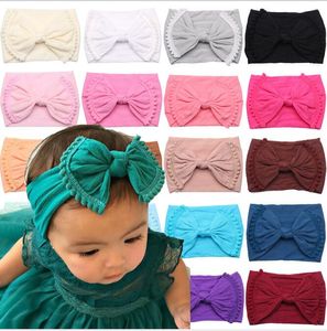 Dziecko Pałąk Bowknot Turban Dziewczyny Miękkie Elastyczne Opaski Headwrap Headwrap Akcesoria do włosów Nylon Heads Heads Tands 31Colors WMQ1193