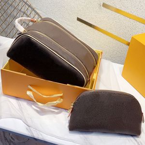 Wholesale 2pcs Set Fashion Cosmetic Bags Women Travel Handbag Men Storage Wash Bag Make Up Purse Men's Double Zipper Purses Case