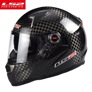 LS2 FF396 Tam Yüz Motosiklet Kask 12 K Karbon Fiber Takviyeli Kabuk Moda Moto Yarış Sokak Motosiklet Kaskları