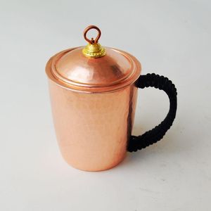 Pure Copper Cup Lid Handle Tea Handmade Thick Gift Mugs