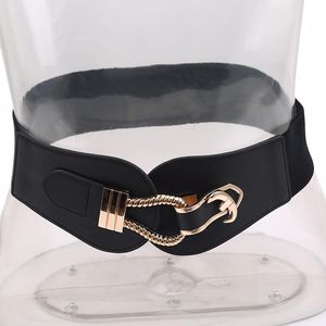 Belts Women Wide Waistbands Elastic Belt For Dress Sweater Pin Buckle Leather Girls Cummerbunds Stretchy