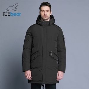 Wysokiej jakości płaszcz zimowy prosta moda duży kieszonkowy design męskie ciepłe z kapturem marki Parkas MW718D 211204