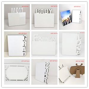 DIY Photo Frame 2021 Grad Mom Dad Picture Multiple Types Frames Heat Transfer Sublimation MDF Blanks with Wooden Holder Custom Photos Tabletop Decoration