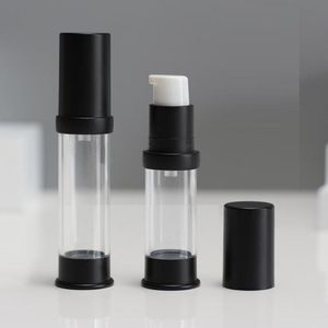 Butelki do przechowywania słoiki 1PCS mini czarny 5 ml 10 ml przenośna moda pusta kosmetyczna butelka z powietrza plastikowa pompka do obróbki