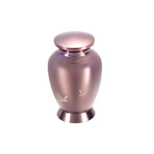 Stainless steel rose gold cremation urn pendant urn, with bird pattern ashes jar,can store ashes to commemorate father, mother, daughter, son