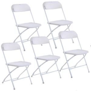 New Plastic Folding Chairs Wedding Party Event Chair Commercial White JJA8261