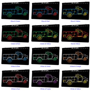 TC1295 Classic Truck Auto Light Light Sign Dual Color 3D Graving