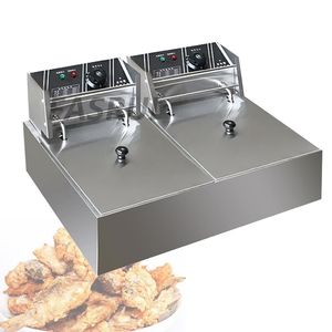 Matstekmaskin Electric Fryer 12L 2500W Industrial Deeping Fryer Rostfritt stål för pommes frites